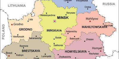 Mapa Bieloruska politické